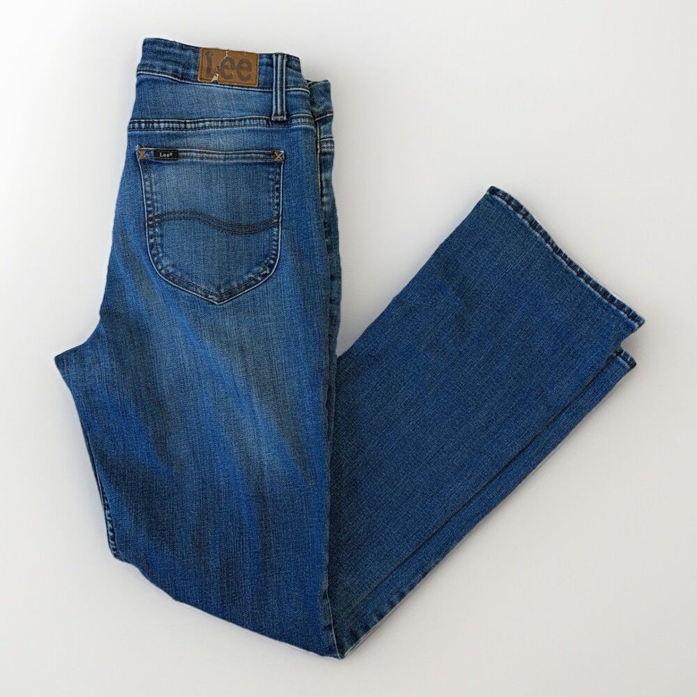 Lee Women's Mid Rise Boot Cut Jeans Size 8M Blue Regular Fit Inseam 30"